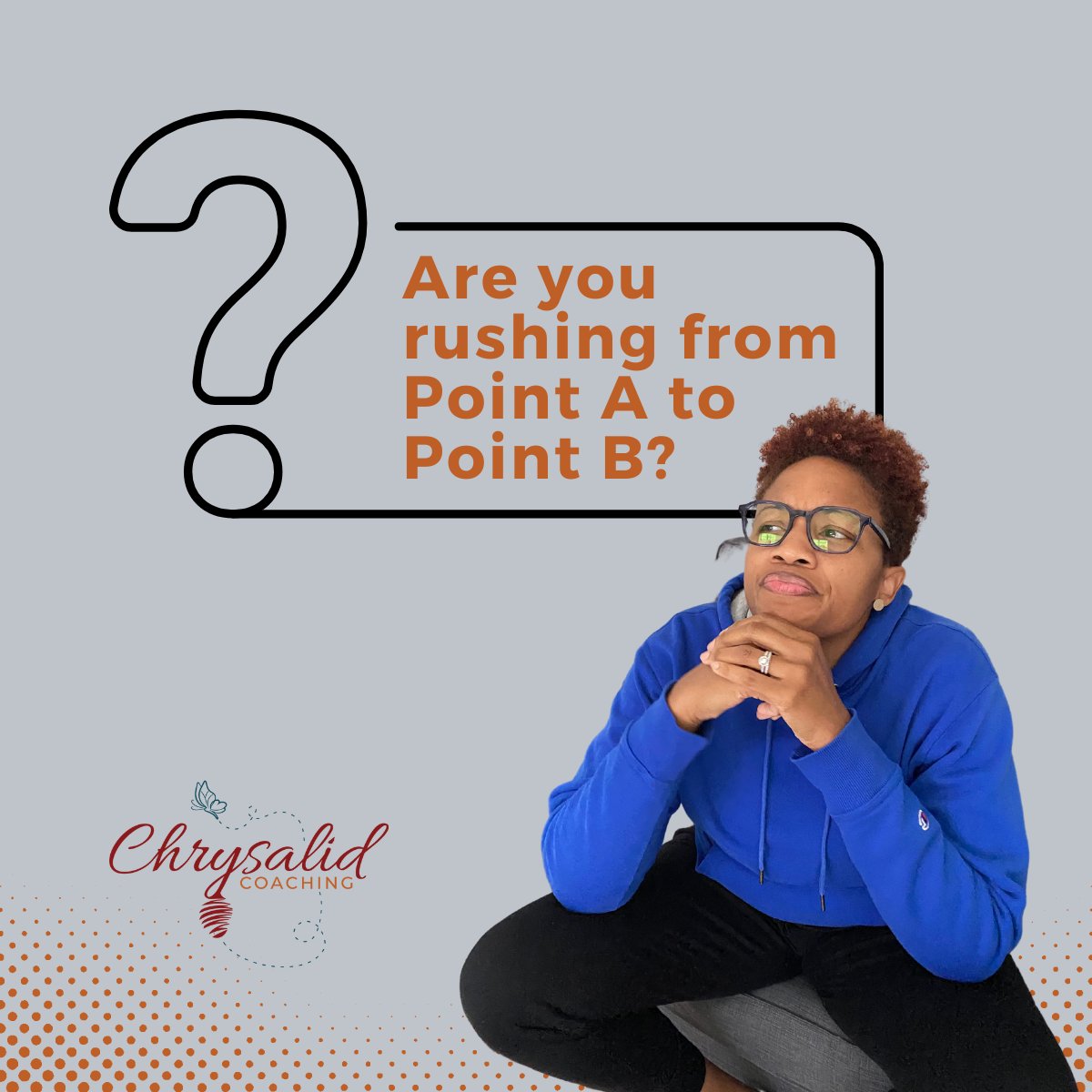 Are you rushing through life? 

When we rush through life, it's not uncommon to feel overwhelmed, frustrated, unclear, disconnected, etc.

Need support learning how to slow down? Click the link in my bio to schedule a chat. #lifecoachforwomen #mindsetshift #manifestyourdreams