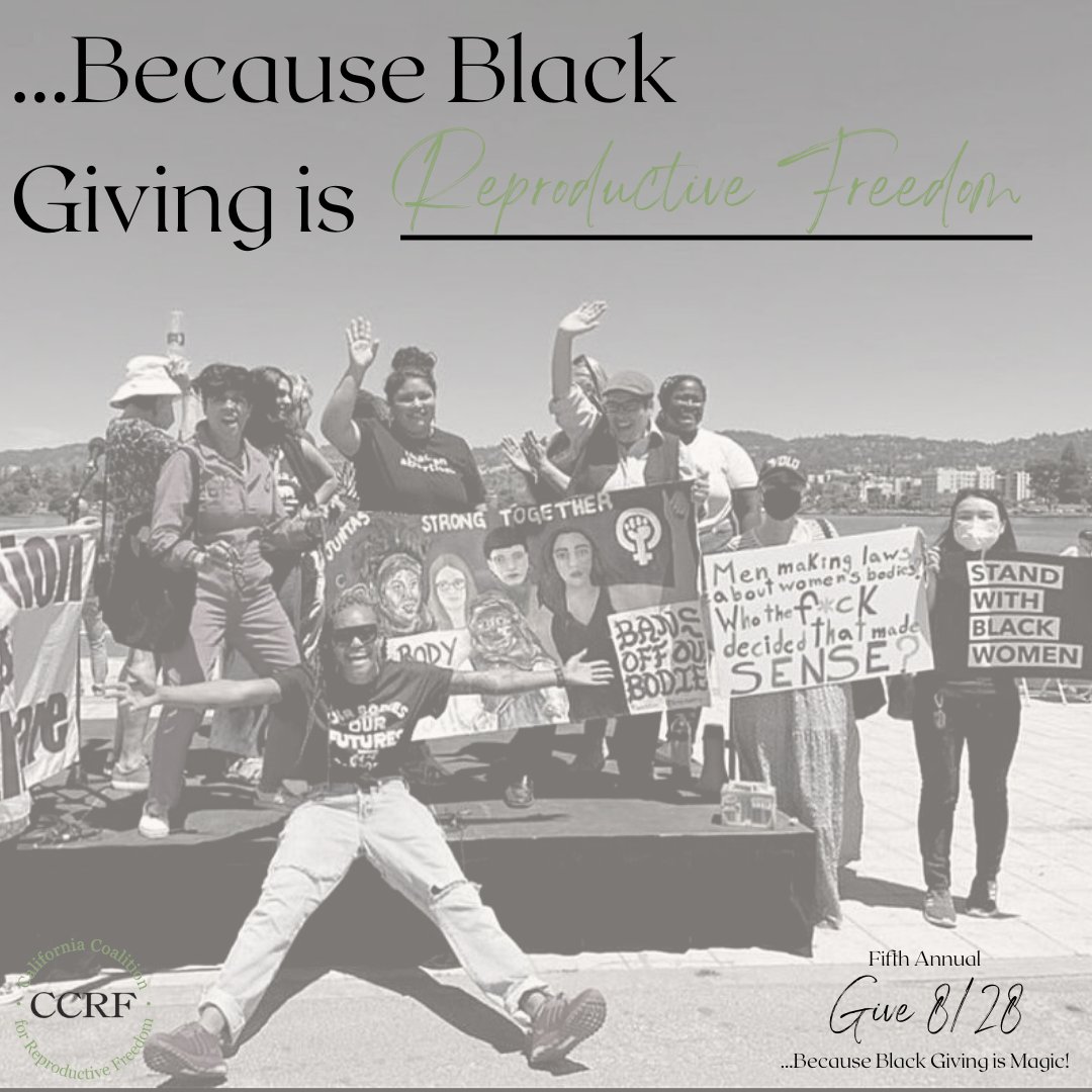 There are two days left of #Give828. We are calling on you to support Black-led organizations like ours. Support CCRF om reaching our $1,000 fundraising goal Visit tinyurl.com/CCRFGive828 to donate today through 8/31 at 8PM  
#ReproductiveFreedom #BlackPhilanthropyMonth #BlackLed