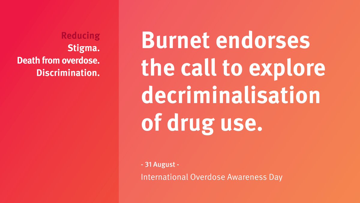 Today on International Overdose Awareness Day #IOAD2022 <a href="/BurnetInstitute/">Burnet Institute</a> endorses the call to reform current policy responses to drug use, including exploring opportunities to decriminalise drug use burnet.edu.au/news/1668_time… #EndOverdose <a href="/OverdoseDay/">International Overdose Awareness Day</a>