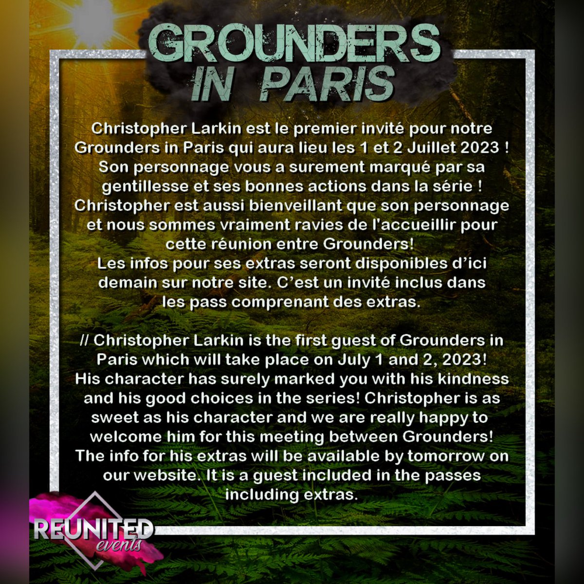 Reunited_Events's tweet photo. #GroundersinParis Christopher Larkin est le premier invité de notre réunion Grounders à Paris, les 1er et 2 Juillet 2023🔥🪐 https://t.co/pb95XEjFB1
