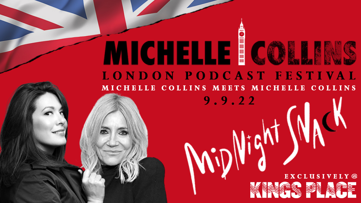 michcoll's tweet photo. Next Friday, it happens: I am finally interviewing BRITISH MICHELLE COLLINS! @MissMCollins joins me &amp; @Dan_Acton on stage @LondonPodFest for a live recording of Midnight Snack @KingsPlace. Surprises and laughter in store. Do not miss this show. Tickets: https://t.co/SI3BdABeDk https://t.co/SkB9vRzNOC