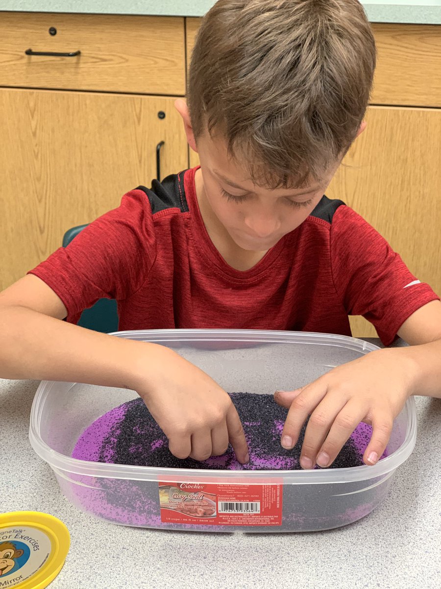 We have begun to unlock our Sound Wall! We review by: listening to sounds, sorting objects, using mirrors for mouth formation &amp; writing letters in the sand to match each sound. #WeAreWentzville