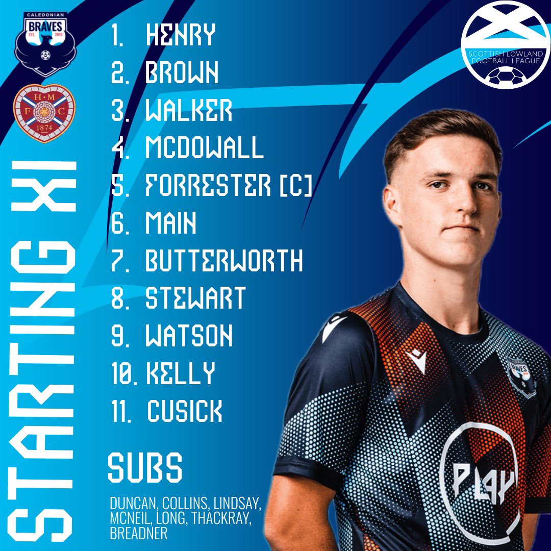 TheBravesFC's tweet photo. Your Braves Starting XI for tonight’s match against @heartsbteam.
#BRAHEA | #FearNone https://t.co/SoOKEdrUi9
