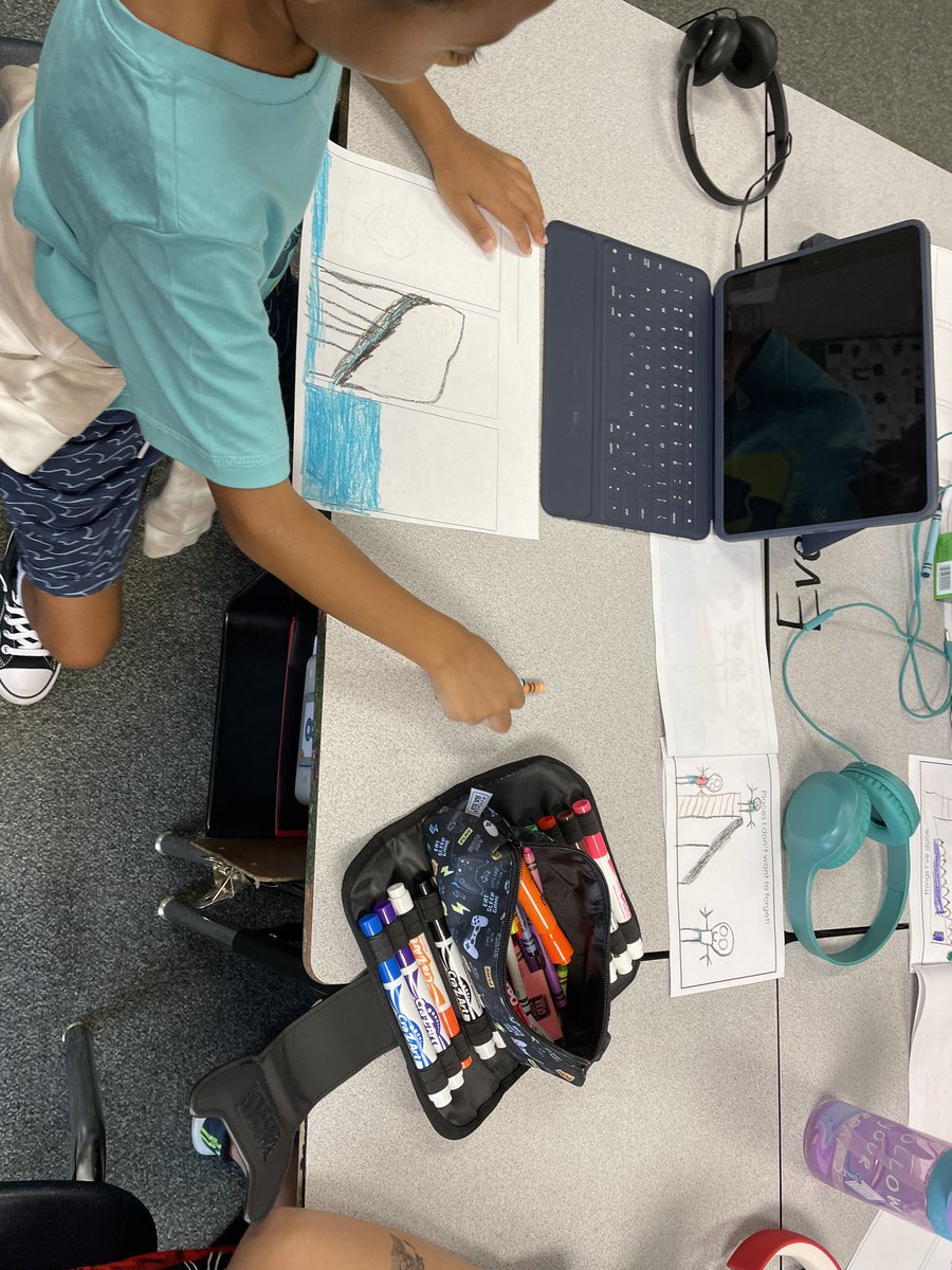 HESVerBryck1's tweet photo. Writers using a planning page to show a story bit by bit from our idea book. https://t.co/D6LWfFRwqG