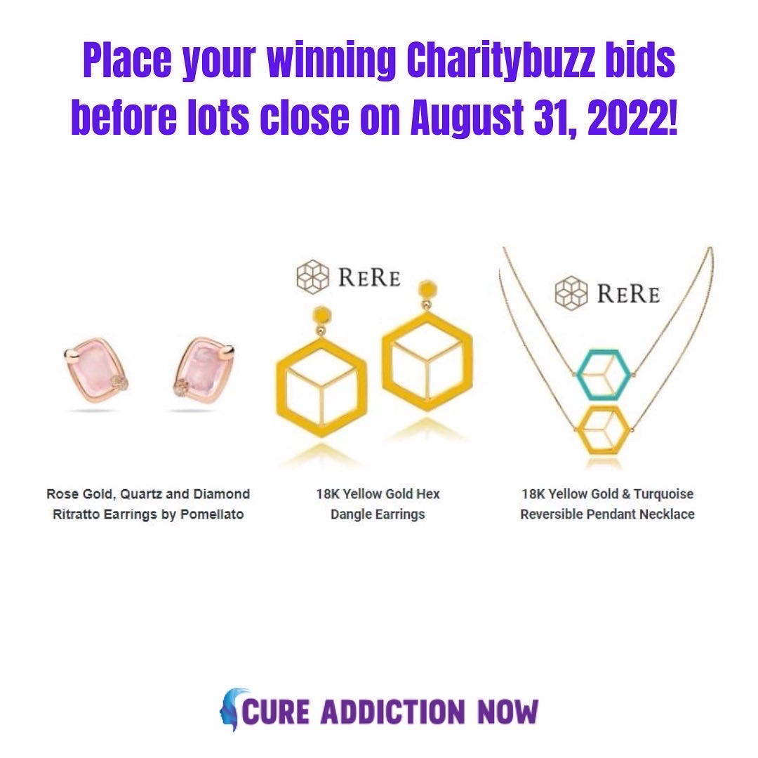 1 more days to place your winning bids on our <a href="/charitybuzz/">Charitybuzz</a> Auction! Bid on unique opportunities and experiences now! All proceeds will benefit Substance Use Disorders research. Bid now at: charitybuzz.com/support/CAN 
#CAN #SUD #OverdoseAware #EndOverdose