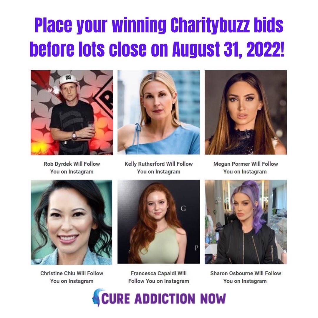 CureAddNowOrg's tweet image. 1 more days to place your winning bids on our @charitybuzz Auction! Bid on unique opportunities and experiences now! All proceeds will benefit Substance Use Disorders research. Bid now at: charitybuzz.com/support/CAN 
#CAN #SUD #OverdoseAware #EndOverdose