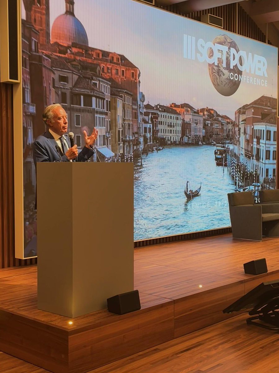 PQTerracciano's tweet photo. Stimolante dibattito alla III #SoftPowerConference oggi a Venezia. Il #SoftPower diventa ancora più importante in un mondo che tende verso l’hard power. La #diplomazia pubblica e culturale è essenziale per creare consenso sulle risposte collettive alle sfide globali. https://t.co/9nBDzngVCS