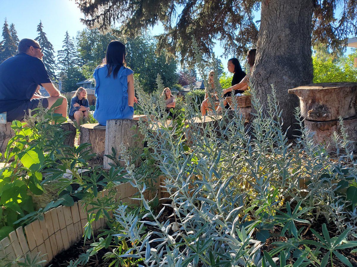 mrdjbuchanan's tweet photo. We began our day outside as a staff in our Alberta Wilds, discussing Indigenous ways of knowing, and the possibilities found within the CBE's Indigenous Education Holistic Lifelong Learning Framework #traumainvested #wholestudent #childcentred https://t.co/08bIWeAtXP