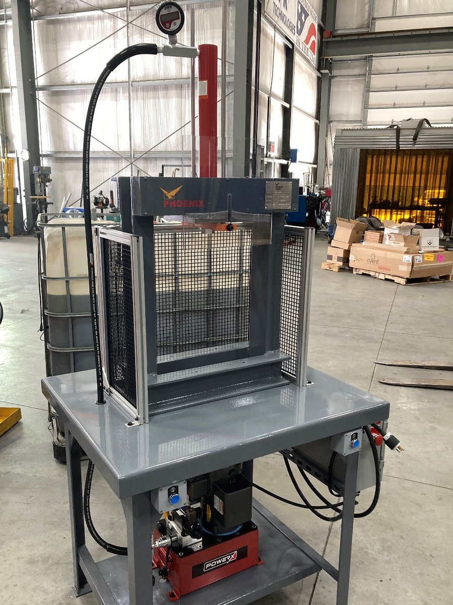 This is not your ordinary shop press!
Phoenix recently delivered this 10T H-Frame shop press to a customer in the Northeast US. 

So, what’s unique about this press? To start with, it’s not ordered out of a catalog!