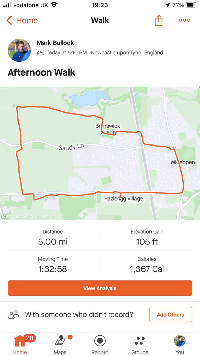 Bully_HVFC's tweet image. 100 mile in Aug COMPLETE!
Needed 0.75 miles to reach 100; went on one of my favoured local walks and notched 5 miles.
104.25 done, still 1 day remaining…
Proud to sport my new @FineDandi T-shirt for tonight’s completion walk.
My donation link: gofund.me/e37a2cd7