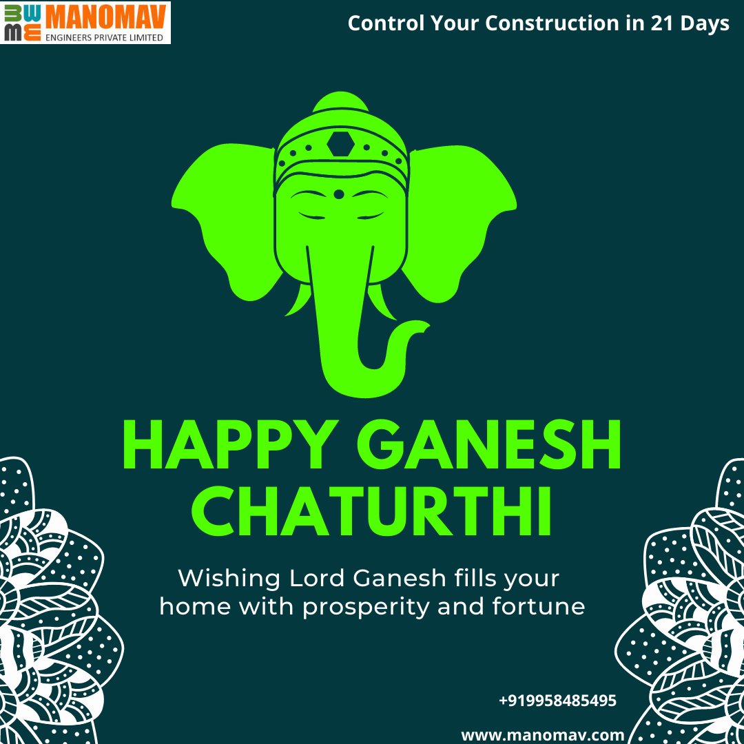 manomavengineer's tweet photo. Every Auspicious work starts with his Name. Manomav Engineers Wishes you a very Happy Ganesh Chaturthi. Start your construction projects after meeting our executive engineer from https://t.co/D07CroQnrp https://t.co/otl3rAsI4q