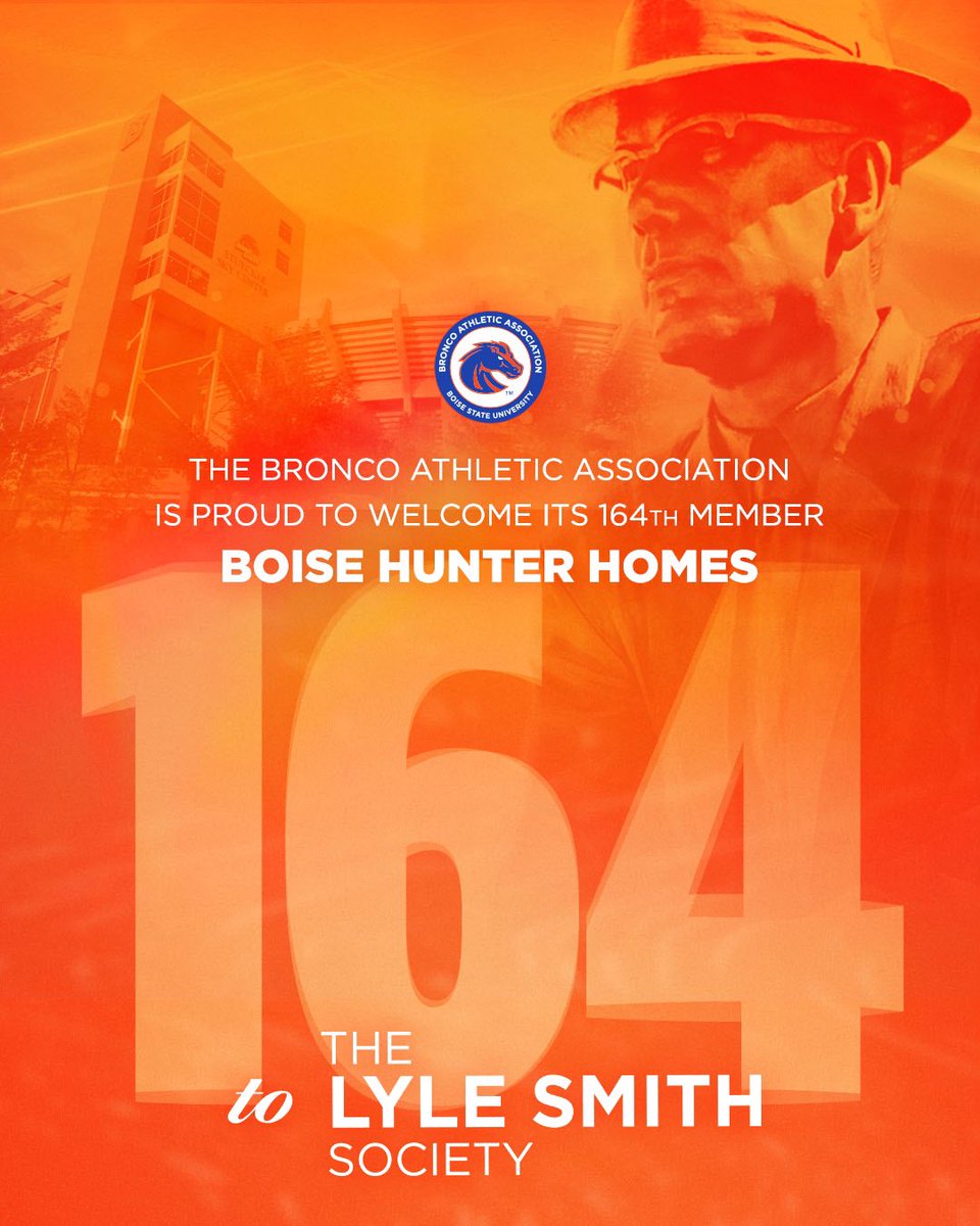 BoiseStateBAA's tweet photo. Thank you Boise Hunter Homes for your contribution to @BroncoSports to support @BroncoSportsFB 👏👏 We are thrilled to have you as our #164th member of the Lyle Smith Society! 🔷🔶#WhatsNext | #BleedBlue https://t.co/HbxsJMWErv