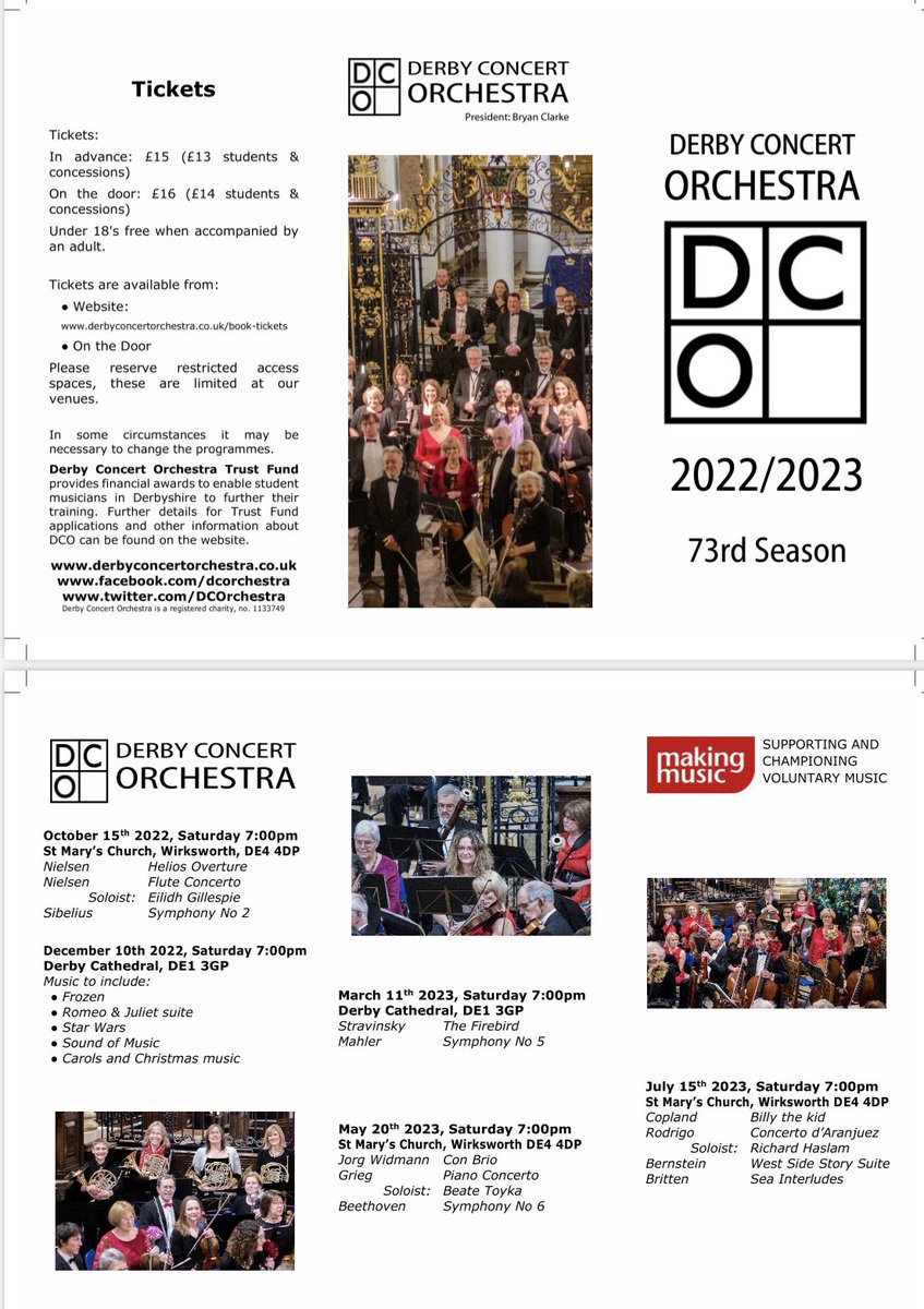 DCOrchestra's tweet photo. I hope you’ve all had a good summer. We are all ready to start rehearsals next week  for the coming year. Here’s a look at the brochure for our 73rd season 
It’s going to be fabulous so put  the dates in your diary now !🎶 https://t.co/xAXHdNZ1h8