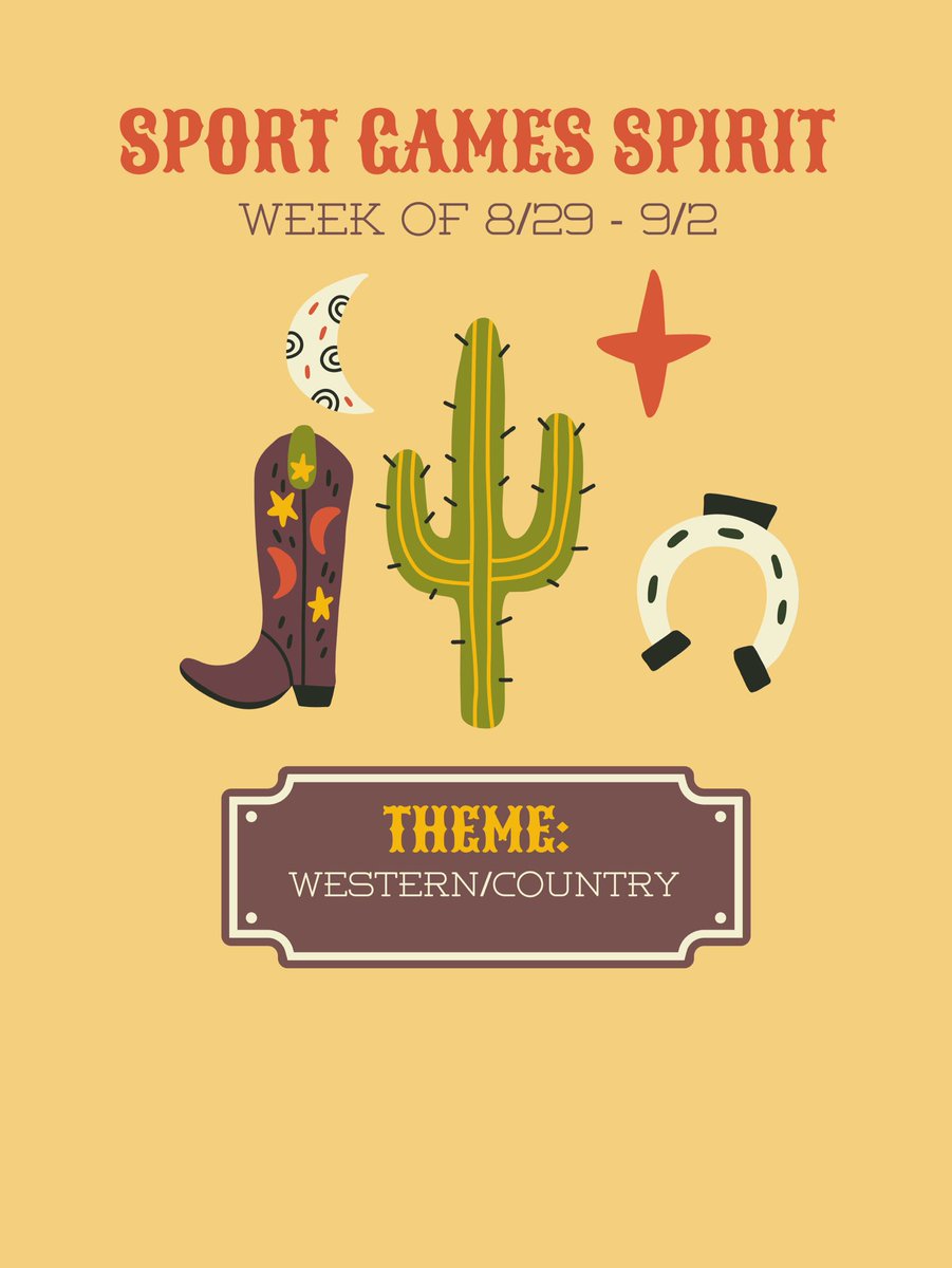 COLTS! This whole week is western theme for all games. This includes dressing up western for badminton, volleyball, football, golf, and swim and dive! Come and support