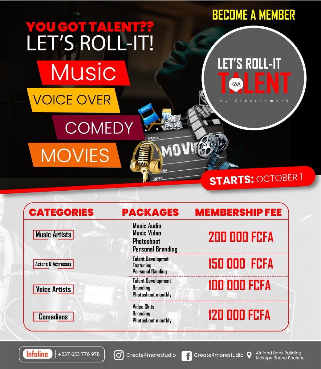 PrimosKM's tweet photo. Enjoy the best experience and become famous. Join us in the world of Let's Roll-it Talent.

#TalentPromotion
#music #Artist #Movies #comedy #237 #entertainment #voiceovers https://t.co/H7UuFudgFZ