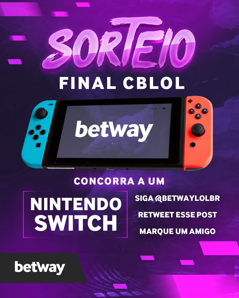 BetwayLoLBR's tweet image. 𝕊𝕆ℝ𝕋𝔼𝕀𝕆 𝔹𝔼𝕋𝕎𝔸𝕐
ᵉˢᵖᵉᶜⁱᵃˡ ᶠⁱⁿᵃˡ ᵈᵒ ᶜᵇˡᵒˡ

➡️Concorra a um 𝗡𝗜𝗡𝗧𝗘𝗡𝗗𝗢 𝗦𝗪𝗜𝗧𝗖𝗛💙❤️

➡️Siga @Betwaylolbr, Dê RT nesse tweet e marque um amigo.

➡️Apenas para 18+ 🔞

➡️Não vale marcar bots, fakes e perfis de famosos

➡️ Resultado: 05/09