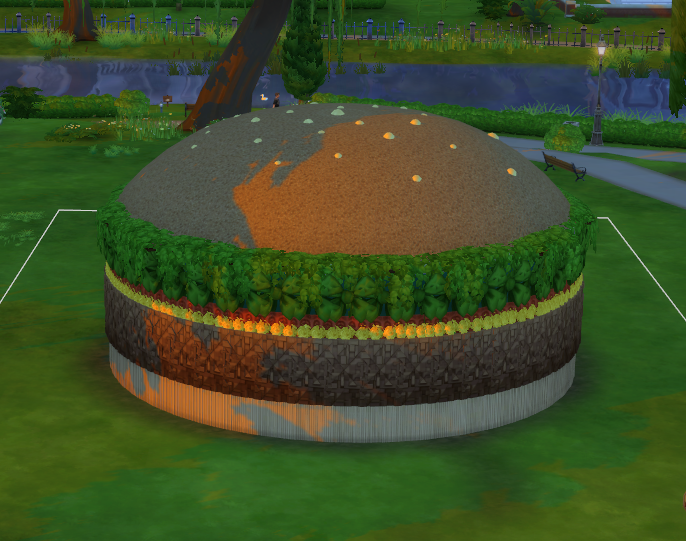 SimsilaSimrise's tweet photo. Why was the #hamburger thrown out of the army? He couldn't pass the mustard... And yes, that joke is why I built this house in #TheSims4 🍔 https://t.co/WBvIQgFZcu