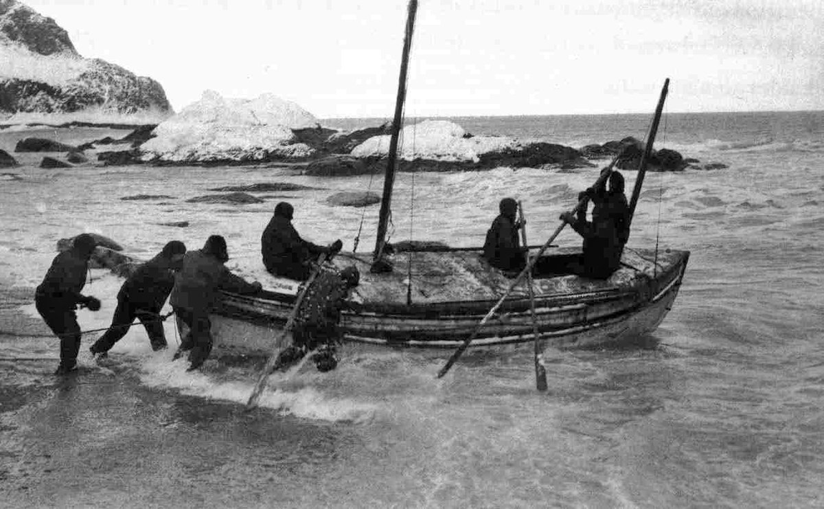 ExplorersClub's tweet photo. On this day in 1916, #ErnestShackleton completed the rescue of all of his men stranded on Elephant Island in Antarctica. 

📸 Source: @RGS_IBG

#OTD #Shackleton #JamesCaird https://t.co/JpzuxjA0cC