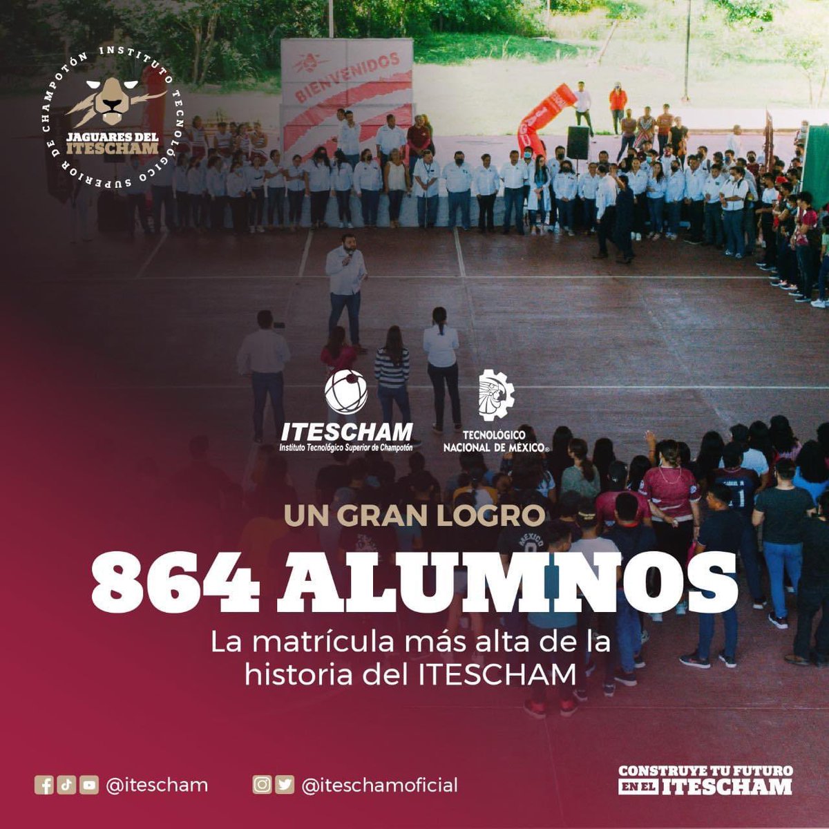 BismarckRichaud's tweet photo. 📌 En el TECNM Campus Champotón mantenemos la estrategia integral de promoción, por ello, logramos la matrícula escolar más alta de la historia del #ITESCHAM.

#OrgulloITESCHAM #GobiernoDeTodos #TecNMChampotón https://t.co/uyrPzRLfu1
