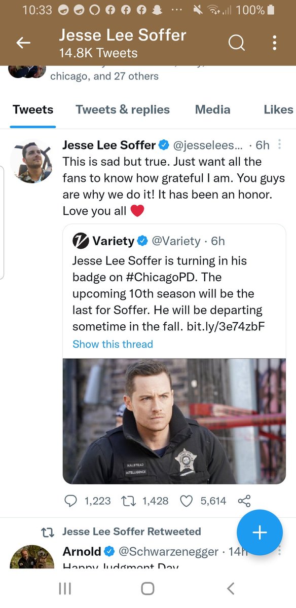 Very sad but thank you <a href="/jesseleesoffer/">Jesse Lee Soffer</a> for being my favorite character on Chicago pd