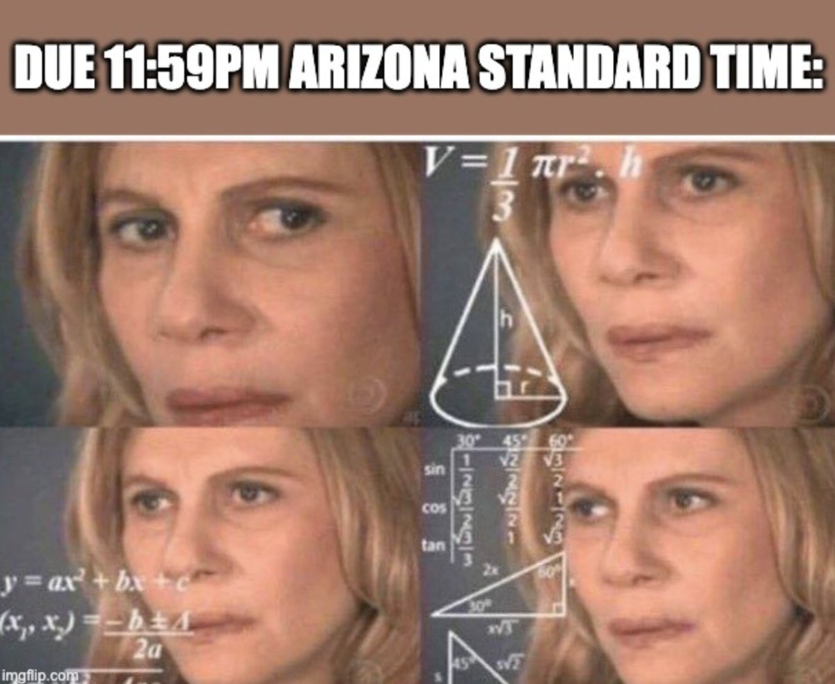 Drop12Gum's tweet photo. When you don't live in Arizona but your University does: #MCO335 #timezone #California https://t.co/ytLqvCaF5E