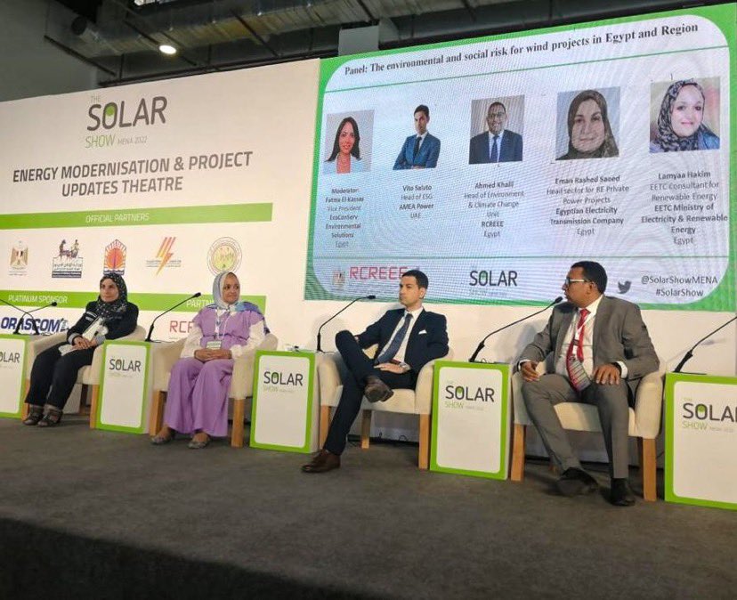 visaluto's tweet photo. Glad to have been invited at The Solar Show MENA to discuss the environmental and social risks and opportunities of the wind power projects in the MENA region. https://t.co/eHIFagkHHo