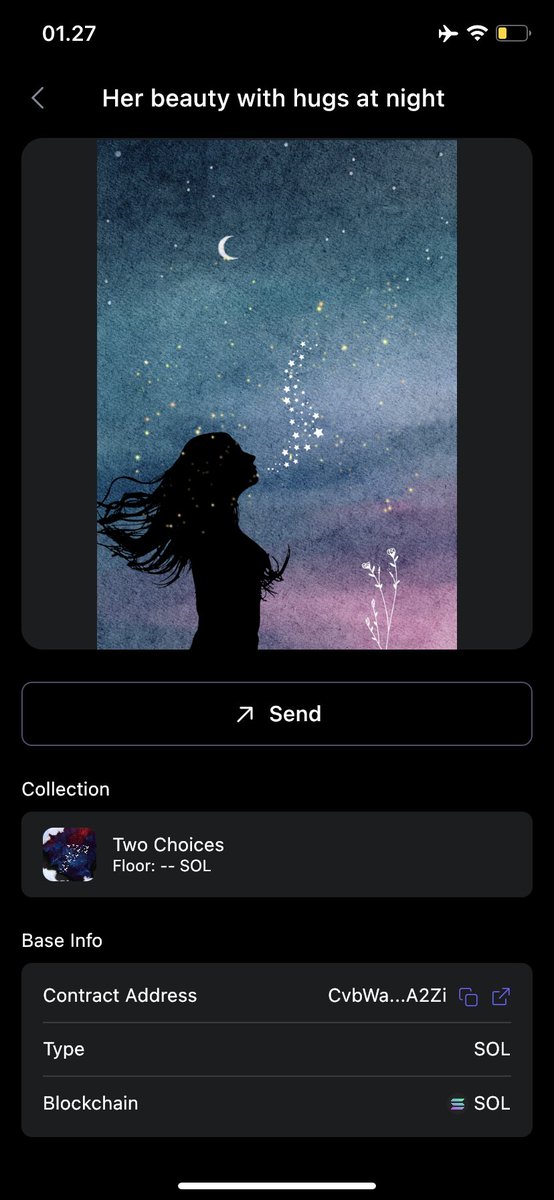 zanfty_official's tweet photo. The story behind This painting is about you. Once I told you to go out of the house to see the beautiful sky while listening to a song from me.

Place bid? #zanfty #nft #solsea #SolanaNFTs #solana https://t.co/BueKvTeQBc