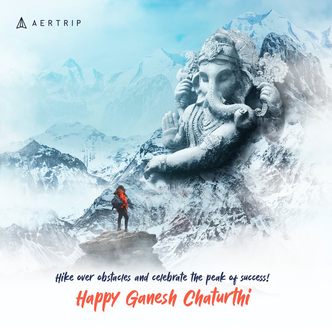 aertrip's tweet photo. Wishing you a year of fulfilled travel plans and funfilled memories 🤗 #happyganeshchaturthi 

#GaneshChaturthispecial #GaneshUtsav #GaneshChaturthi2022 #Aertrip https://t.co/JjNiohPEuk
