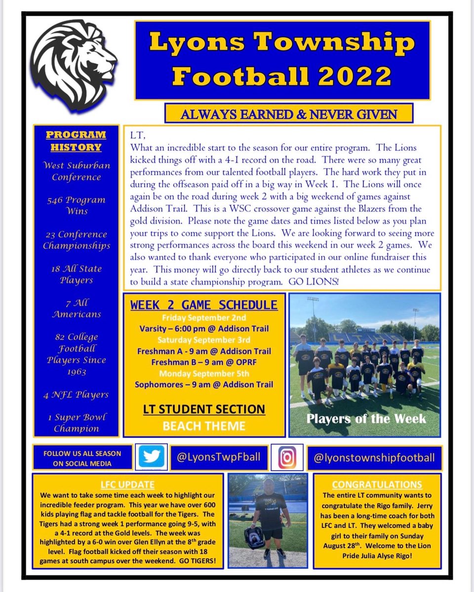 LT Lions Football tweet media