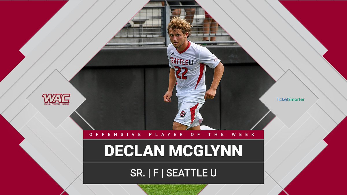 UAConference's tweet photo. Congratulations to the @TicketSmarter #WACmsoc Offensive Player of the Week, Declan McGlynn from @SeattleUMSoccer! ⚽ https://t.co/dGhlS4PLwq