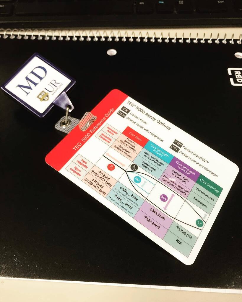 URHemOncFellows's tweet photo. When you got a sweet new TEG/platelet mapping reference card from your coag lab colleagues, but it won’t fit on your ID badge… 😭 #hemelife  @wilmotcancer @Pathology_URMC https://t.co/zAxy7CODSZ https://t.co/lrLSpi8hVq