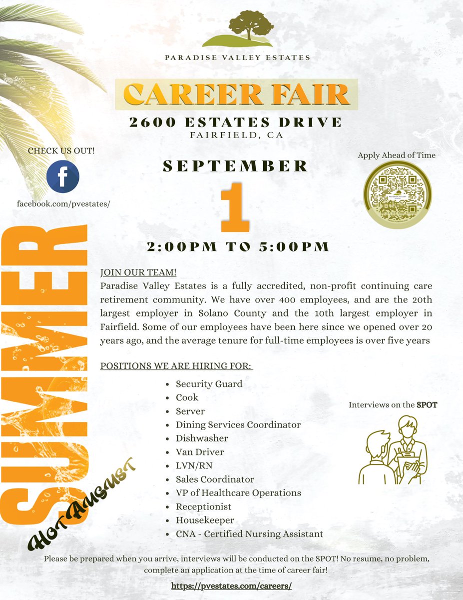 pvestatesca's tweet photo. We're excited to announce Paradise Valley Estates will be hosting a Career Fair, here on campus, September 1st from 2:00PM to 5:00PM. We will be conducting interviews on the SPOT! No resume, no problem! 
Get your resume in front of the decision maker:
https://t.co/hJ2mdADtl5 https://t.co/r5rhNoVEcc