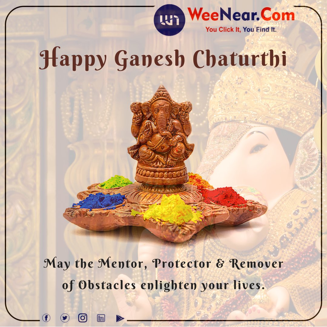 sapan2808's tweet photo. May the Mentor, Protector &amp; Remover of Obstacles enlighten your lives✨

#ganeshchaturthi✨
#weenear https://t.co/nmKvAtKhbC