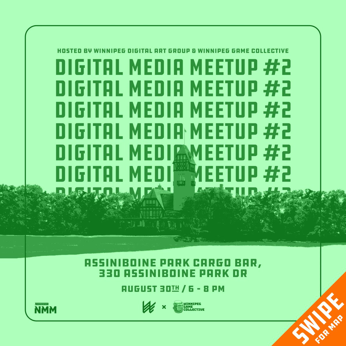 WinnipegGameJam's tweet photo. Digital Media Meetup #2 hosted by @WinnipegGameJam &amp; @wpg_dag 

When: Today, Aug 30th 6pm 
Where: Cargo Bar, @assiniboinepark

Network with industry professionals, hobbyists, students, &amp; teachers across all digital mediums.

📝RSVP: https://t.co/1Olt3PJqIz

#winnipeg #gamedev https://t.co/QsPSvsWC5C