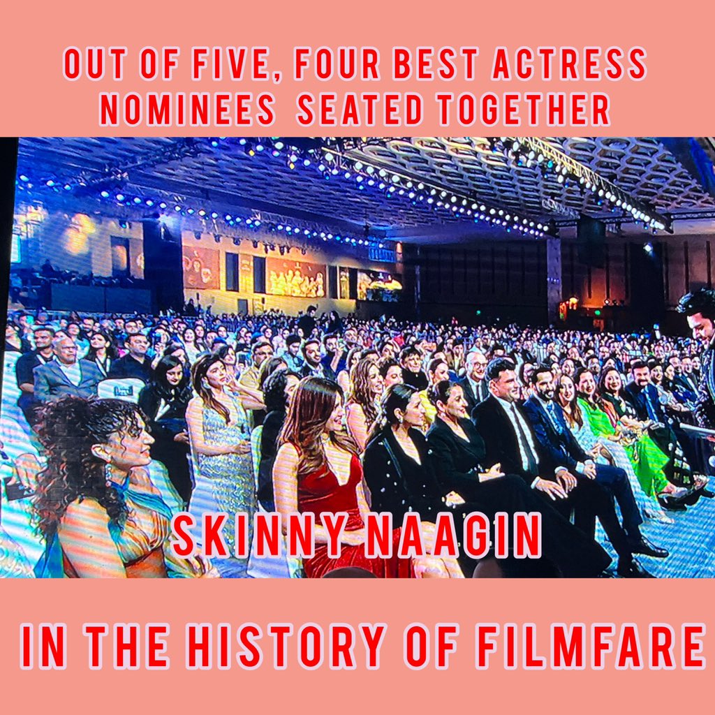 Out of five, four nominees of best actress seated together - so cool 
#KritiSanon (#Mimi)
#VidyaBalan (#Sherni) 
#TaapseePannu (#RashmiRocket) 
#ParineetiChopra - SAPF 

#FilmfareAwards #FilmfareAwards2022 #Filmfare2022