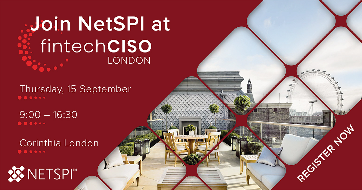 NetSPI's tweet image. Don&apos;t miss Mary Braunwarth&apos;s fireside talk at #fintechCISO London on 9/15! Learn why a risk-based security program is critical - and key opportunities to make the shift.

Learn more: ow.ly/6OYK50KqlHg

#cybersecurity #secureciso