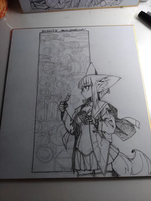キャラまで線画 