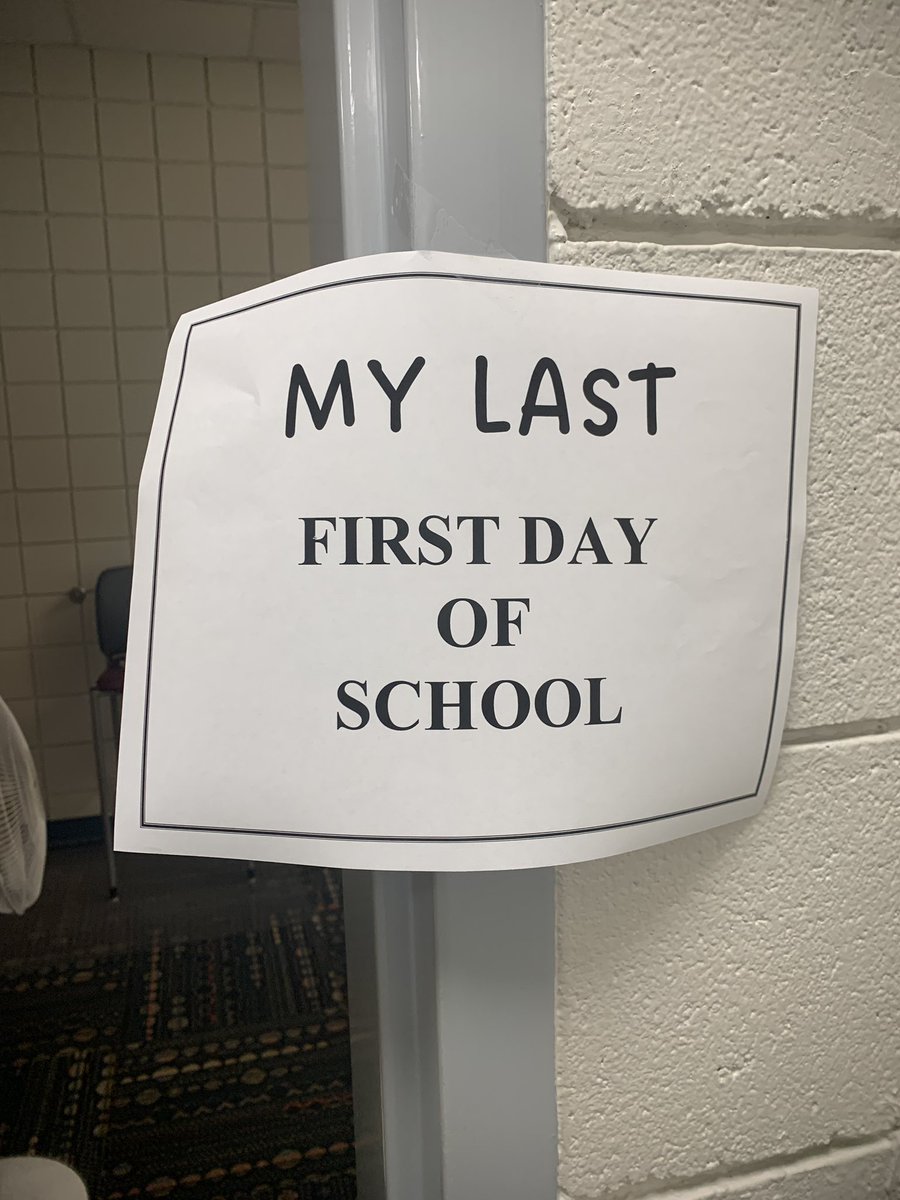 The only not-so-happy moment of our <a href="/SmyrnaSchool/">Smyrna Elementary School</a> <a href="/DownEastMiddle1/">Down East Middle School</a> first day is when this sign is posted on our admin’s door. She has taught us well how to #LightTheWay.