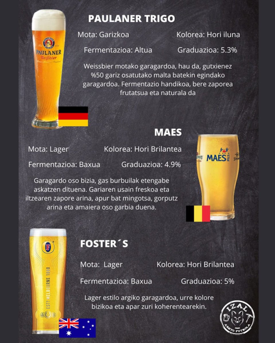 izal_areto's tweet photo. Kaixo!
Hemen duzue garagardo festan izango dugun menua eta zerbezen inguruko informazioa!🍺🍻
ostegunera arte! https://t.co/E8G3dvSIaS