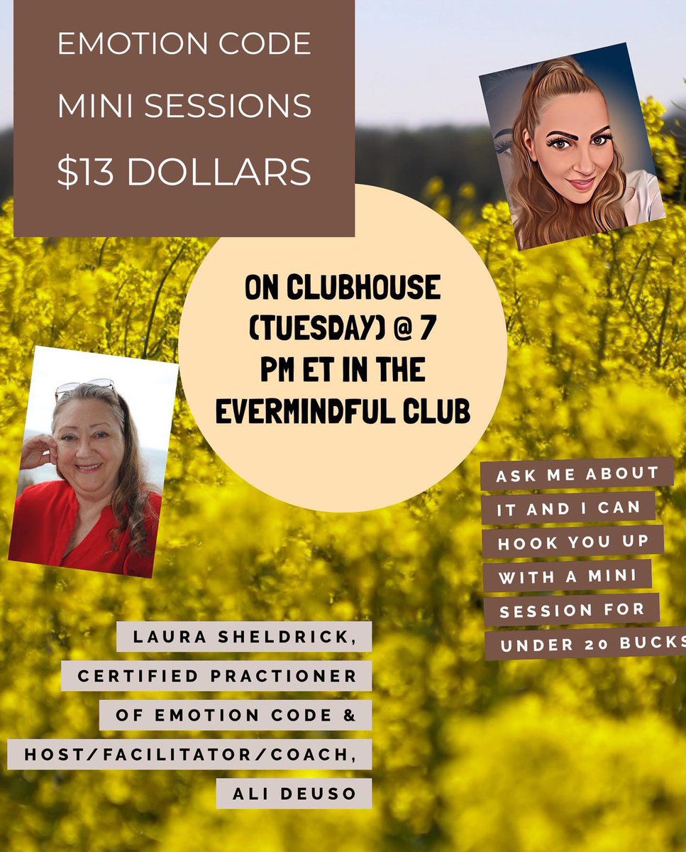 AnityeConsult's tweet image. Join us tonight 7 pm et on Clubhouse to #releaseandletgo with @alideuso!
.
clubhouse.com/join/evermindf…
.
#emotioncodepractitioner 
#dailyevents
#clubhouse