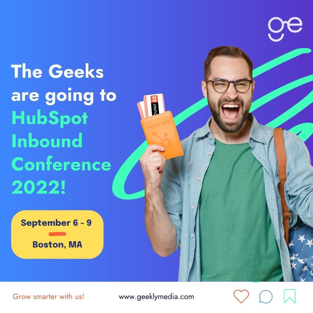 Geekly_Media's tweet image. Guess what? We’re so excited to visit HubSpot’s INBOUND 2022 in person this year!
#inbound
#HubspotInbound
#GeeklyMedia
#GeeklyInbound