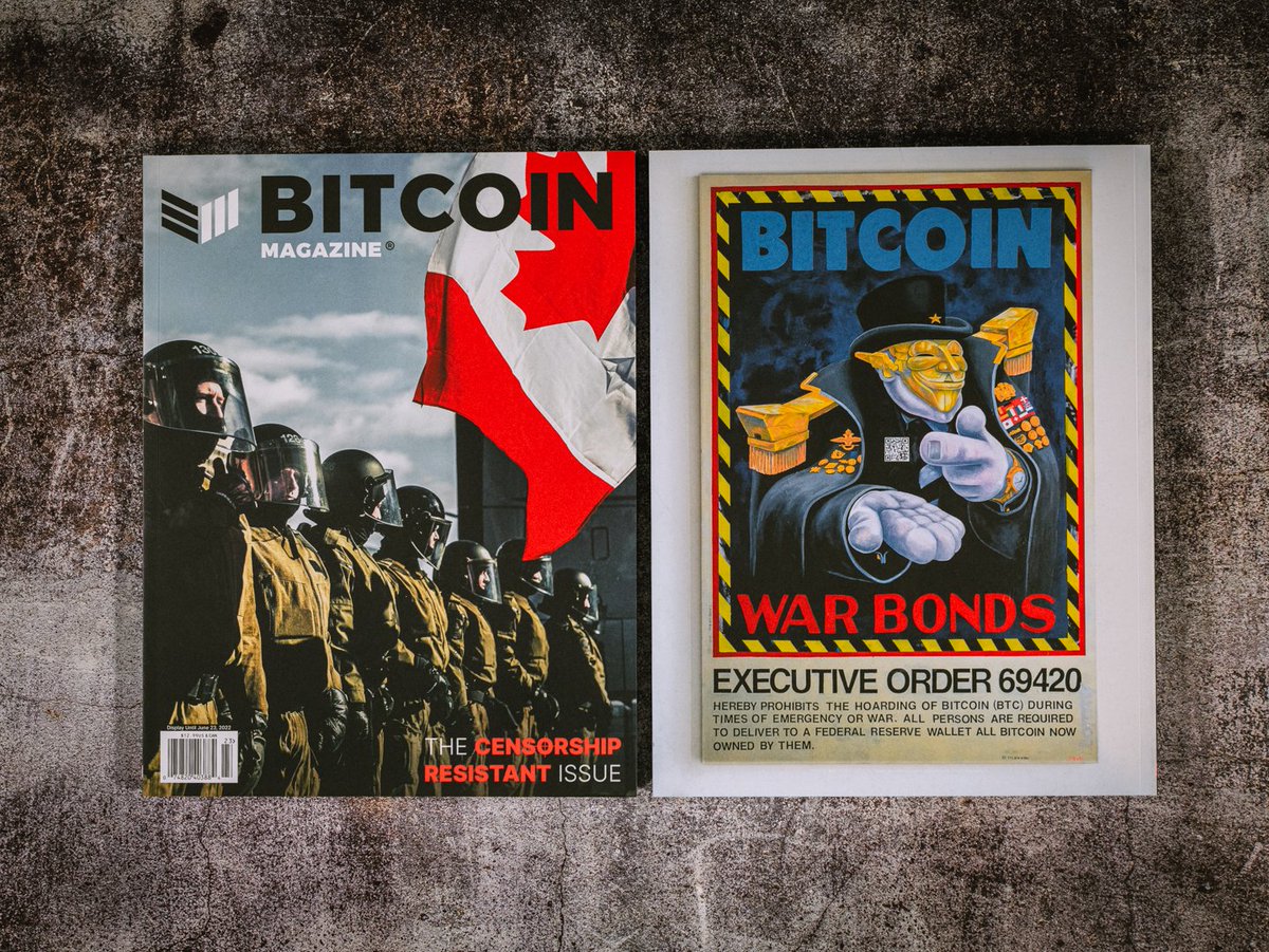 BitcoinMagazine's tweet photo. Free speech. Free money. Free you. 🇨🇦

Find The Censorship Resistant Issue at Barnes &amp; Noble, Indigo Books and the @BitcoinMagazine store: https://t.co/Th8ehyBMdn https://t.co/cGXwB7bvOx