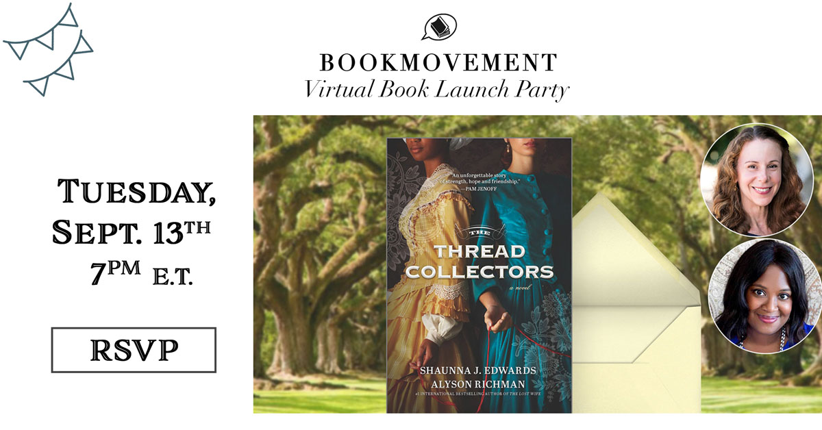 ➰ You're Invited to our Virtual Book Launch Party for THE THREAD COLLECTORS - A Black woman in New Orleans and a Jewish woman in New York fight for the cause of freedom and Union victory through their needlework during the Civil War. mailchi.mp/bookmovement/v…