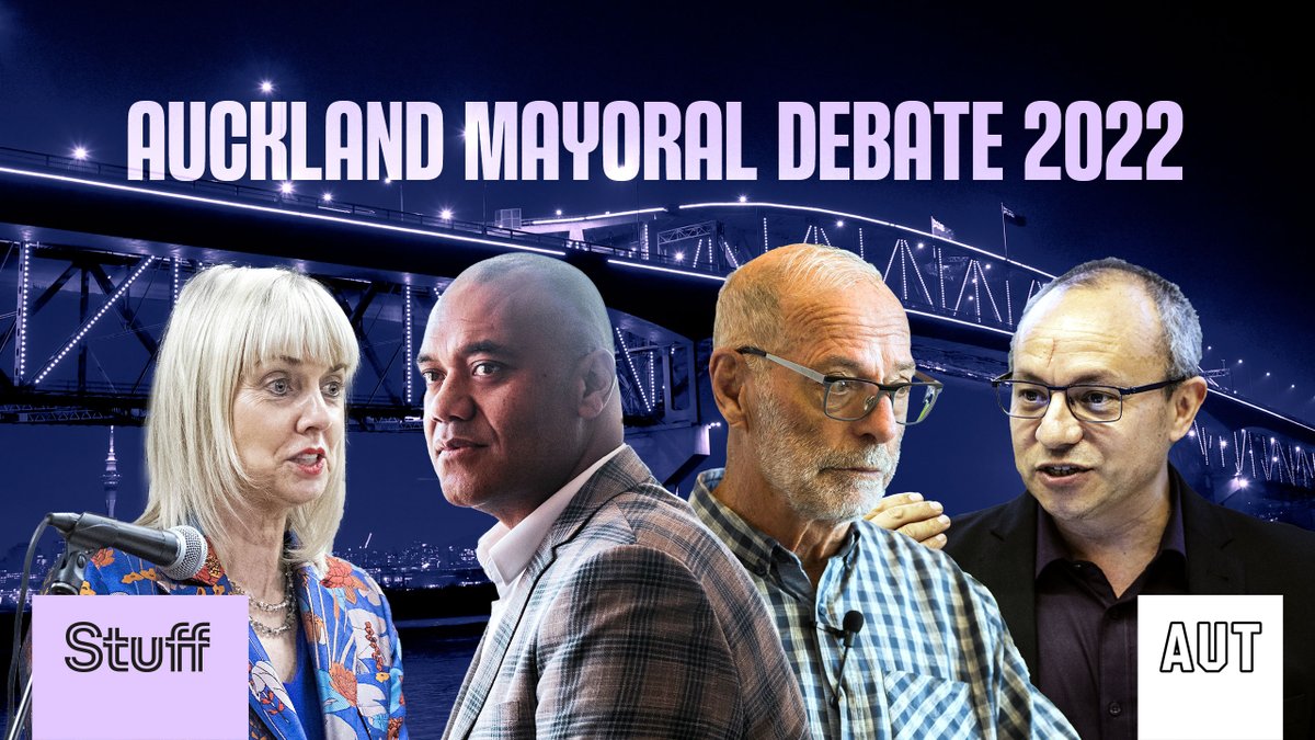 Tonight join me online for the Stuff/AUT mayoral debate, the first media-led encounter with leading candidates. 6.30pm on stuff.co.nz