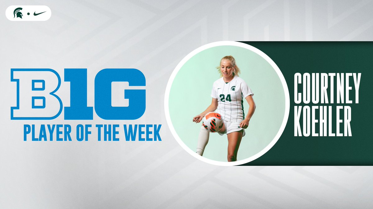 MSU_wsoccer's tweet photo. B1G week from some B1G names💪

Congrats to Lauren and Courtney on being named @B1GSoccer Players of the Week!⚽️🟢⚪️

#GoGreen https://t.co/mEjDNWTK9x