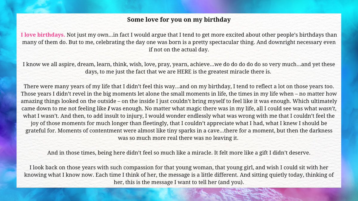 sweeetanj's tweet photo. A little love for you today. Celebrate yourself for me, you’re pretty wonderful. (1/3)
#HappyYouDay #YouAreEnough https://t.co/oCBEhM57lB