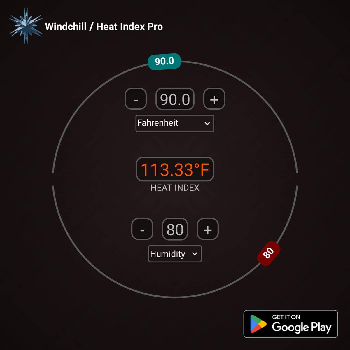 SDCorruptMind's tweet photo. Adding Heat Index calculations to Windchill Calculator Pro, and will be adding another app that's a free Heat Index calculator. So there will be Windchill Calculator, Heat Index Calculator and Windchill/Heat Index Pro

#windchill #heatindex #weather #tools #Android #PlayStore https://t.co/b8m0wnloap