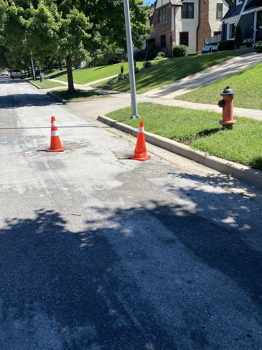 bexster1's tweet photo. Hey, @QuintonLucasKC I know you’re busy, but any chance you ask @KCMOwater  to remove these cones that have been sitting in front of our house since MAY?  They’re covering holes needing capped and we’ve put in about 10 calls to no avail! Feel free to DM me for the work order! https://t.co/8ieqr55e7S
