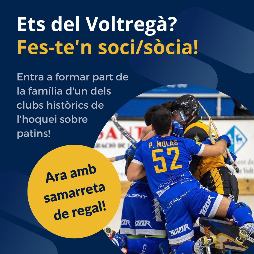 ⚪️🔵Ets del Voltregà? Fes-te soci/sòcia del club de la teva vida i de regal tindràs una samarreta oficial.

🏑Promoció amb noves tarifes pels més joves, per fer créixer encara més la família blanc-i-blava.

▶️Entra a la web cpvoltrega.com i inscriu-te.

#ForçaMàgic