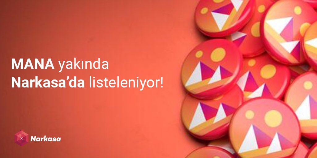 NarkasaTR's tweet photo. Decentraland $MANA yakında Narkasa’da listeleniyor! 
 
31.08.2022 tarihinde $MANA yatırma çekme işlemleri, 02.09.2022 tarihinde ise $MANA alım-satım işlemleri başlayacaktır! https://t.co/d6tMOCtcok